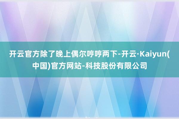 开云官方除了晚上偶尔哼哼两下-开云·Kaiyun(中国)官方网站-科技股份有限公司