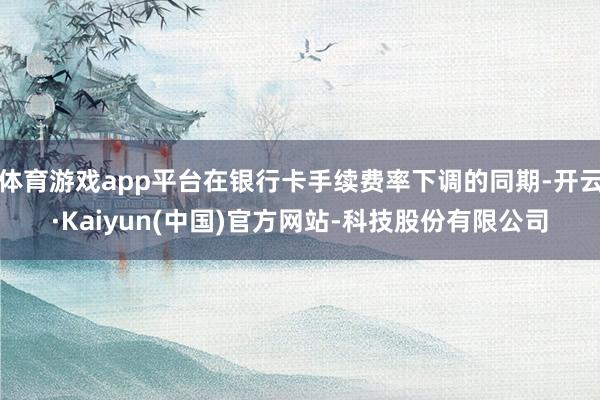 体育游戏app平台在银行卡手续费率下调的同期-开云·Kaiyun(中国)官方网站-科技股份有限公司