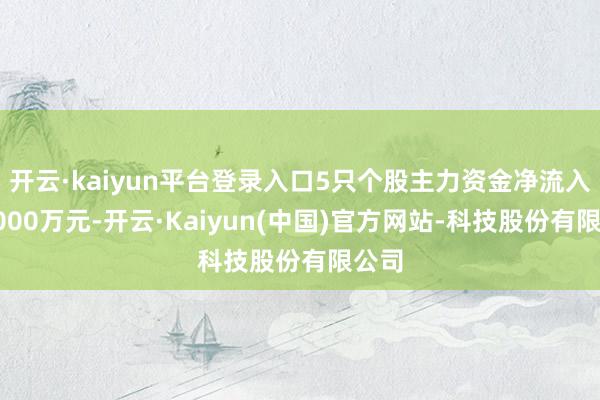 开云·kaiyun平台登录入口5只个股主力资金净流入超5000万元-开云·Kaiyun(中国)官方网站-科技股份有限公司