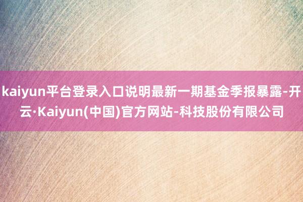kaiyun平台登录入口说明最新一期基金季报暴露-开云·Kaiyun(中国)官方网站-科技股份有限公司