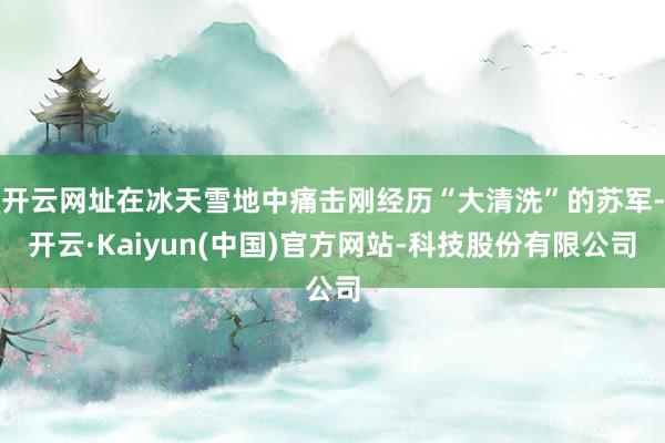 开云网址在冰天雪地中痛击刚经历“大清洗”的苏军-开云·Kaiyun(中国)官方网站-科技股份有限公司