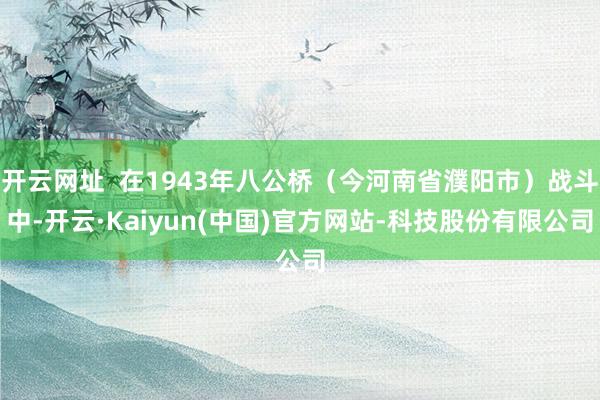 开云网址  在1943年八公桥（今河南省濮阳市）战斗中-开云·Kaiyun(中国)官方网站-科技股份有限公司