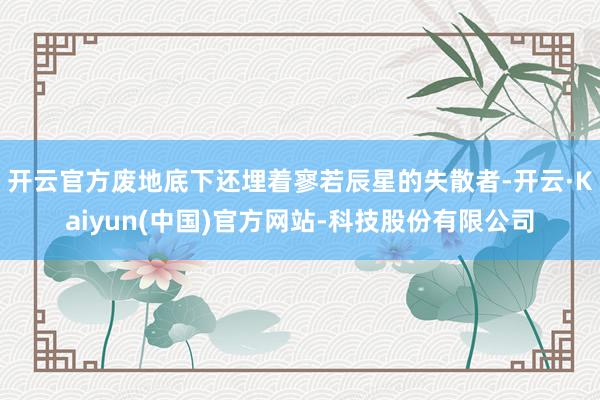 开云官方废地底下还埋着寥若辰星的失散者-开云·Kaiyun(中国)官方网站-科技股份有限公司