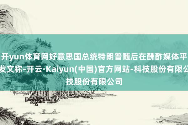 开yun体育网好意思国总统特朗普随后在酬酢媒体平台发文称-开云·Kaiyun(中国)官方网站-科技股份有限公司